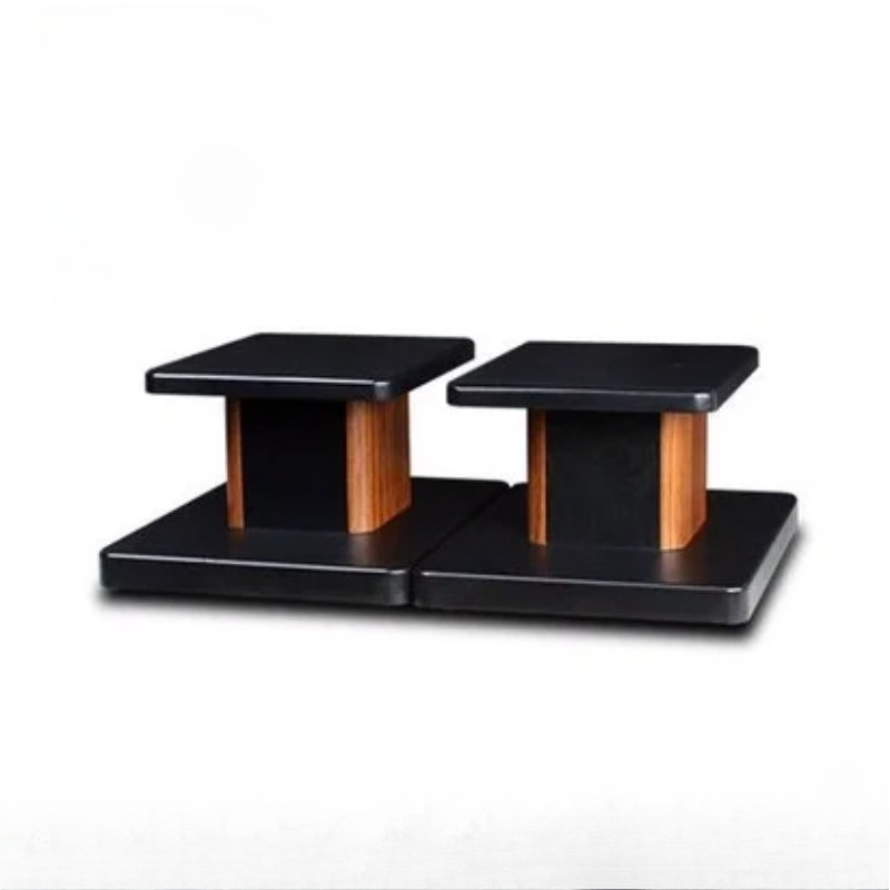 Studio Monitor Speaker Stands Desktop - ‌ ขาตั้งลําโพงไม้เนื้อแข็ง-เดสก์ท็อปและชั้นชั้นวางหนังสือ Mount เสียงระบบฐานปรับได้ที่ถอดออกได้ถาด Home Studio