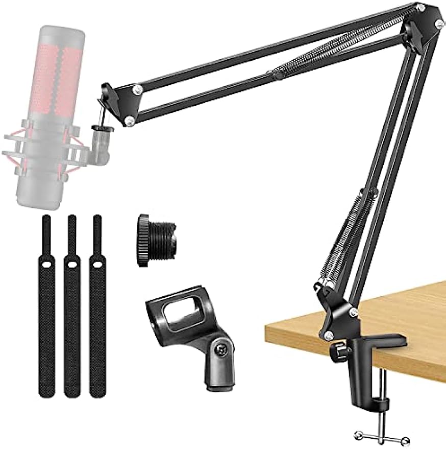 Recording Studio Broadcast Boom Arm - ขาตั้งไมโครโฟนแบบปรับได้สำหรับขาตั้งไมค์บูมไฮเปอร์เอ็กซ์สำหรับบันทึกออกอากาศสตูดิโอบันทึกเสียงแบบตั้งเวที