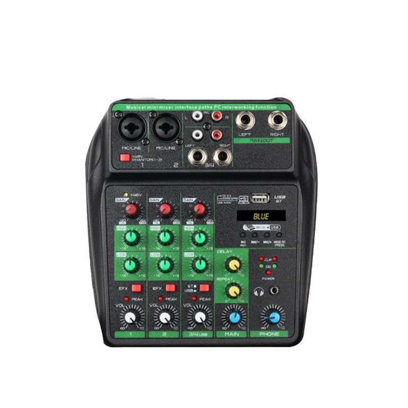 Audio Mixer 4 Channel Usb Bluetooth Pc - B92B – คอนโซลผสมเสียงระดับมืออาชีพ 4 ช่องสัญญาณ รองรับ