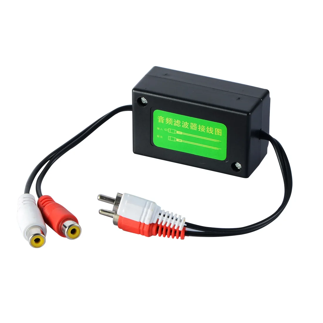 Audio Ground Loop Isolator 3.5Mm Rca - เครื่องขยายสัญญาณเสียงรถยนต์3.5มม. ตัวกรองสัญญาณรบกวนสัญญาณเสียงในรถยนต์แบบ RCA ที่ตัวกรองสัญญาณรบกวนสัญญาณเสียงแบบวงล่าง
