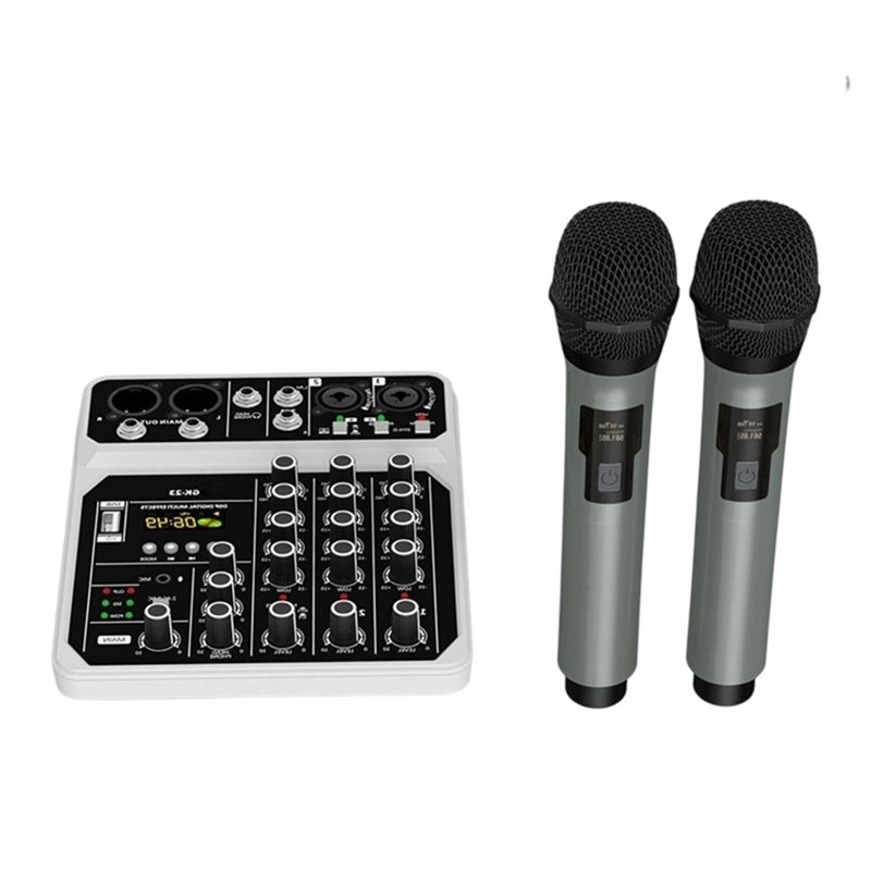 Audio Mixer 4 Channel Usb Bluetooth Pc - ไมโครโฟนไร้สาย T23C พร้อมมิกเซอร์เสียง 4 ช่องสัญญาณ คอนโซลมิกเซอร์เสียงระดับมืออาชีพ