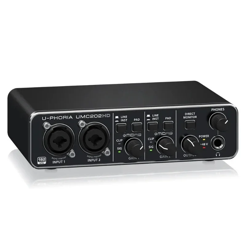 Studio Audio Interface With 48V Phantom - การ์ดเสียง U-Phoria UMC202HD อินเทอร์เฟซเสียง USB พร้อมพรีแอมป์