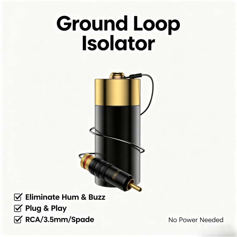 Audio Ground Loop Isolator 3.5Mm Rca - ตัวแยกสัญญาณเสียงไฮไฟแบบกราวด์ลูป กล่องกราวด์สำหรับกำจัดเสียงฮัม สำหรับแอมพลิฟายเออร์ DAC เครื่องเล่นแผ่นเสียง พร้อมตัวเลือกปลั๊ก