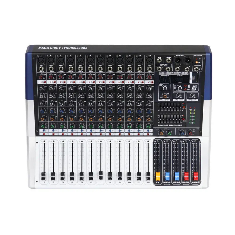 Studio Audio Interface With 48V Phantom - มิกเซอร์เสียง 12 ช่อง พร้อมเอฟเฟกต์ DSP 99