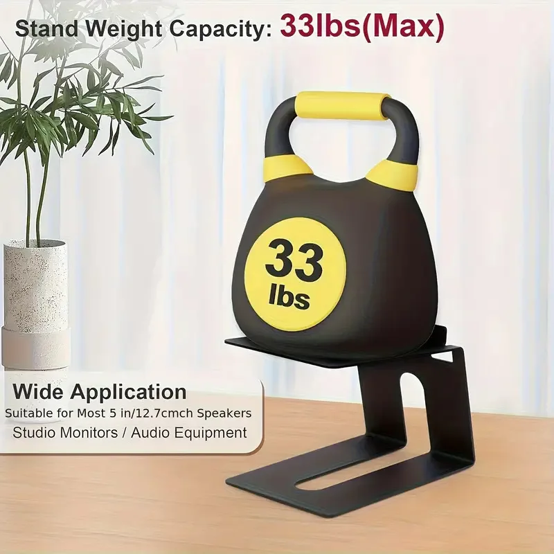 Studio Monitor Speaker Stands Desktop - ขาตั้งลำโพงแบบตั้งโต๊ะ ขาตั้งลำโพงสำหรับลำโพงมอนิเตอร์สตูดิโอระดับมืออาชีพ สีดำ/สีเงิน ปรับความสูงได้