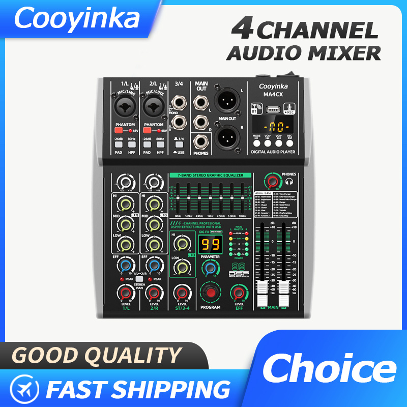 Audio Mixer 4 Channel Usb Bluetooth Pc - มิกเซอร์ 4 แชนแนล 48V 99 DSP