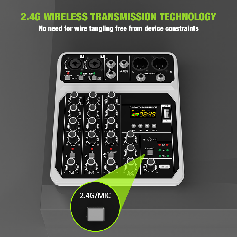 คอนโซลมิกเซอร์เสียง 4 ช่องพร้อ - Audio Mixer 4 Channel Usb Bluetooth Pc บทวิจารณ์และราคา