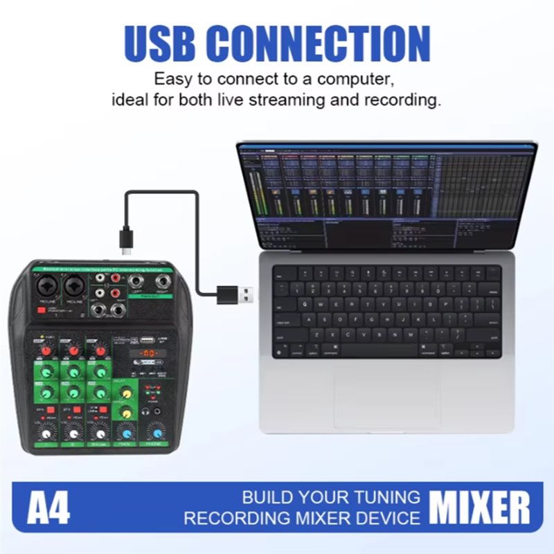 B92B – คอนโซลผสมเสียงระดับมืออ - Audio Mixer 4 Channel Usb Bluetooth Pc บทวิจารณ์และราคา