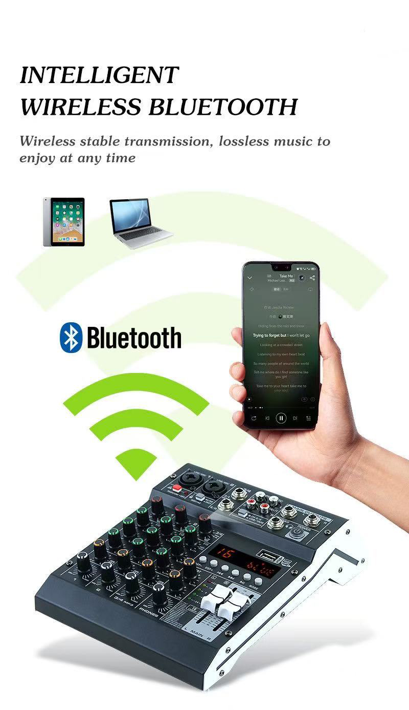 KDES ST4 เครื่องผสมเสียง 4 ช่อ - Audio Mixer 4 Channel Usb Bluetooth Pc บทวิจารณ์และราคา