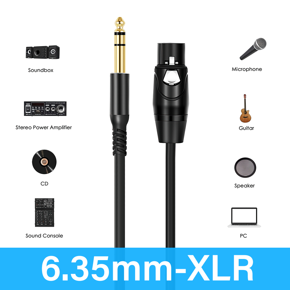 แจ็ค 6.35 มม.ถึง XLR ไมโครโฟนล - Xlr To 6.35Mm Balanced Audio Cable Patch บทวิจารณ์และราคา