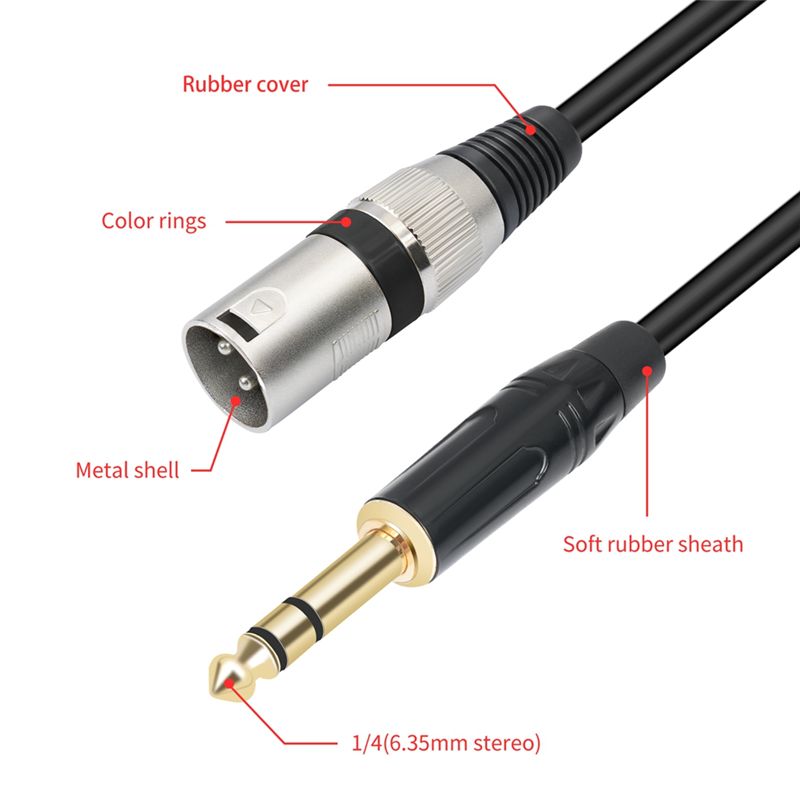 สายไมโครโฟนแบบบาลานซ์ AS95 ขนา - Xlr To 6.35Mm Balanced Audio Cable Patch บทวิจารณ์และราคา