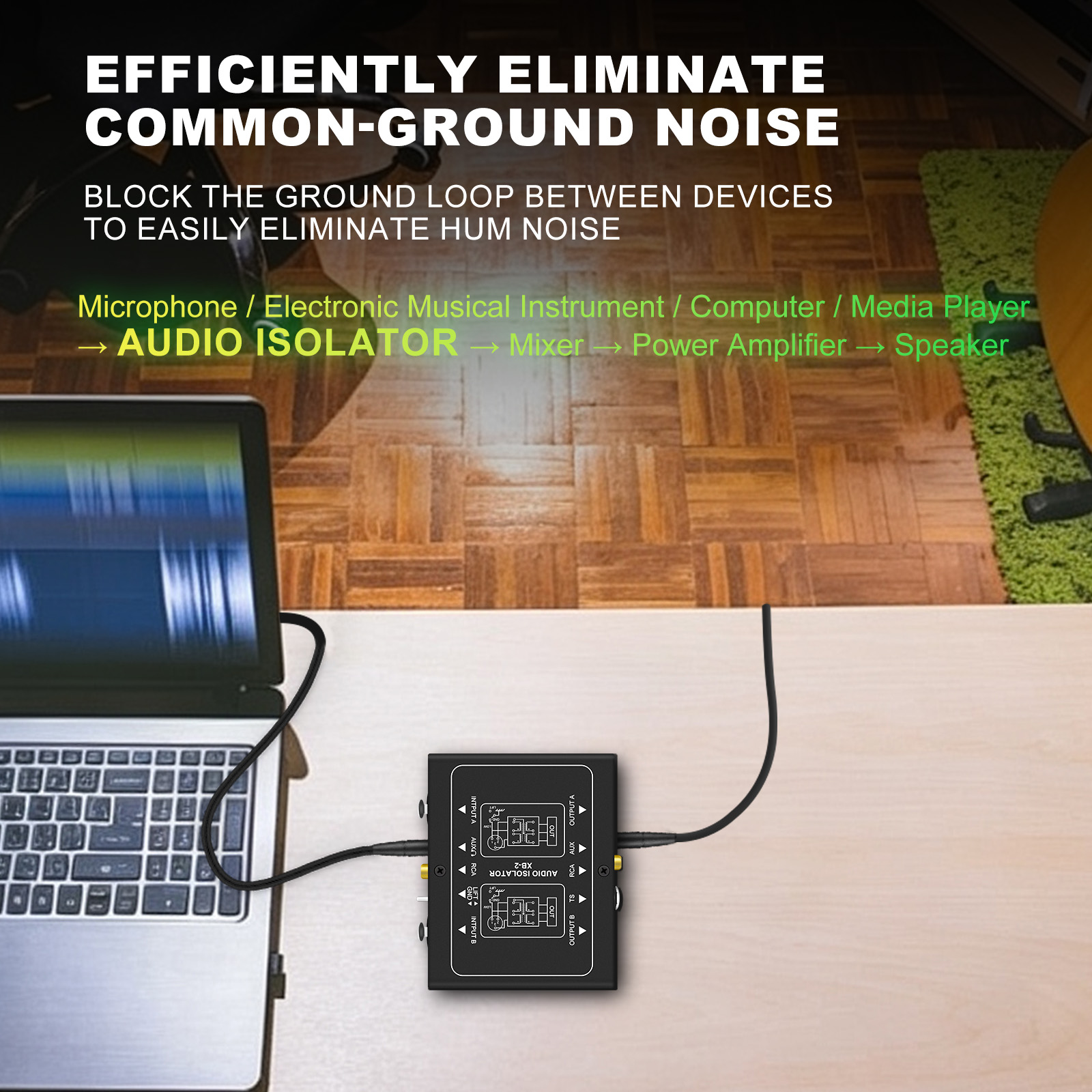 2 อุปกรณ์แยกสัญญาณเสียงแบบสองช - Audio Ground Loop Isolator 3.5Mm Rca บทวิจารณ์และราคา