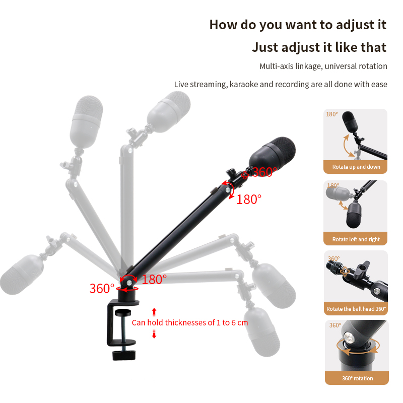 ขาตั้งไมโครโฟนแบบปรับได้สำหรับ - Recording Studio Broadcast Boom Arm บทวิจารณ์และราคา
