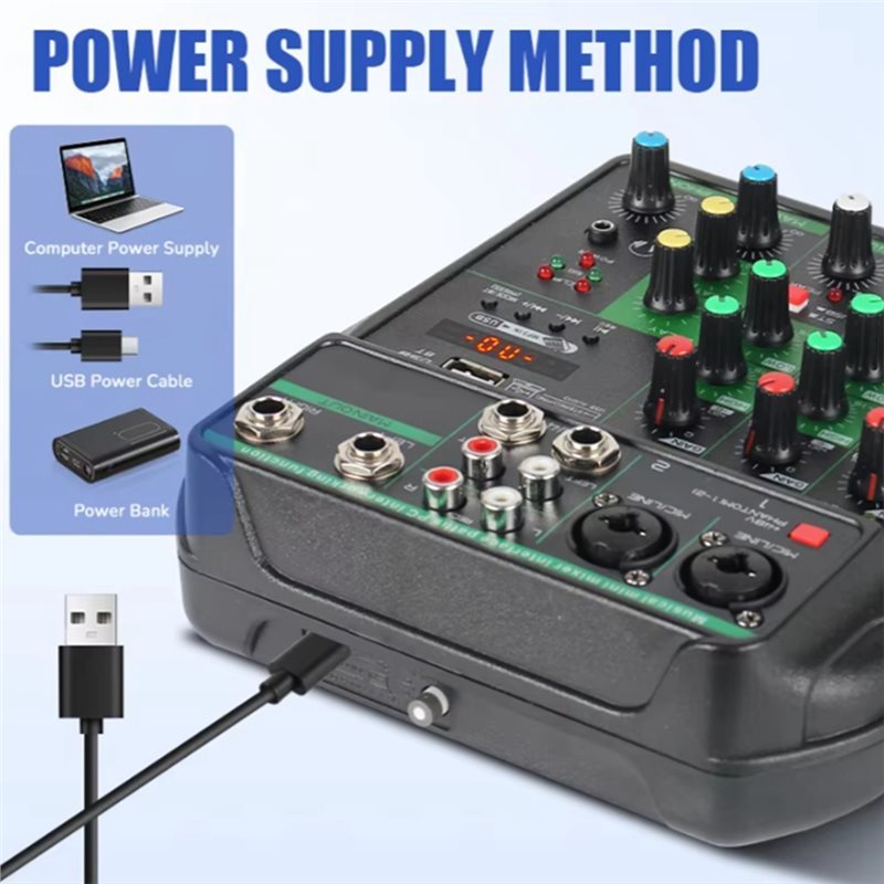 LXYB18B มิกเซอร์เสียงระดับมืออ - Audio Mixer 4 Channel Usb Bluetooth Pc บทวิจารณ์และราคา