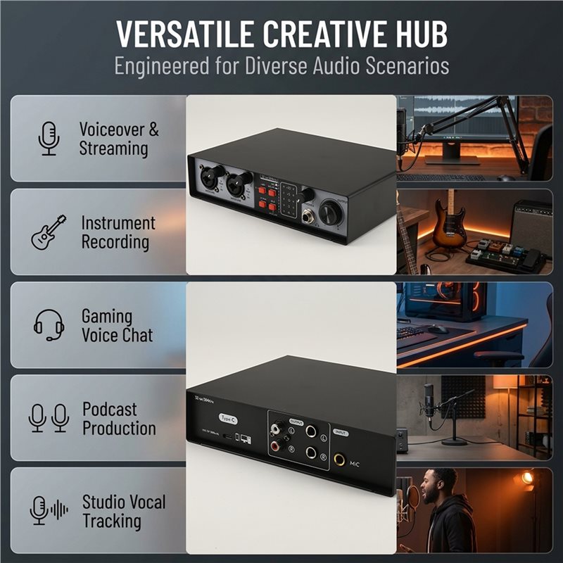 SQPP-2 อินเทอร์เฟซเสียง USB แบ - Studio Audio Interface With 48V Phantom บทวิจารณ์และราคา