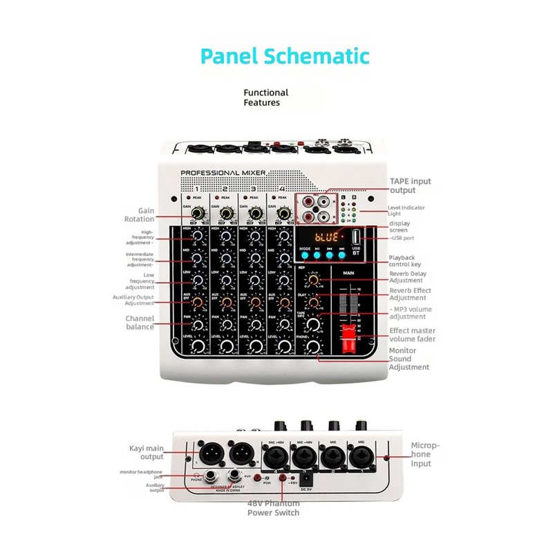 【อุปกรณ์เสริมโทรศัพท์】มิกเซอร์ - Studio Audio Interface With 48V Phantom บทวิจารณ์และราคา