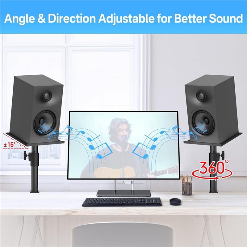 A99E-Studio-Grade Clamp Mount  - Studio Monitor Speaker Stands Desktop บทวิจารณ์และราคา