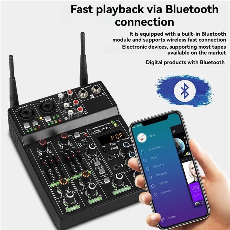 ● มิกเซอร์เสียงแบบไร้สาย 4 ช่อ - Audio Mixer 4 Channel Usb Bluetooth Pc บทวิจารณ์และราคา