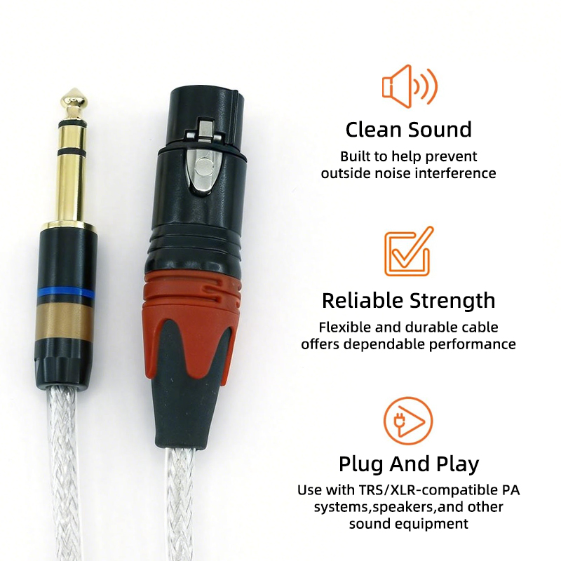 สายเชื่อมต่อสัญญาณบาลานซ์ GOLL - Xlr To 6.35Mm Balanced Audio Cable Patch บทวิจารณ์และราคา